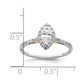 0.33ct. CZ Solid Real 14ktt Marquise Halo Engagement Ring
