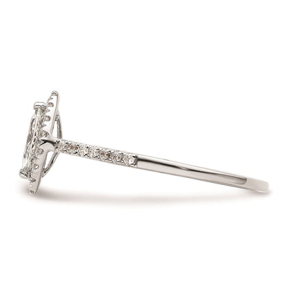 0.50ct. CZ Solid Real 14K White Gold Marquise Halo Engagement Ring