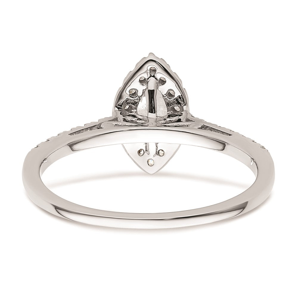 0.50ct. CZ Solid Real 14K White Gold Marquise Halo Engagement Ring