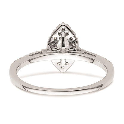 0.50ct. CZ Solid Real 14K White Gold Marquise Halo Engagement Ring