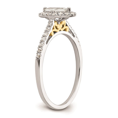0.50ct. CZ Solid Real 14ktt Marquise Halo Engagement Ring