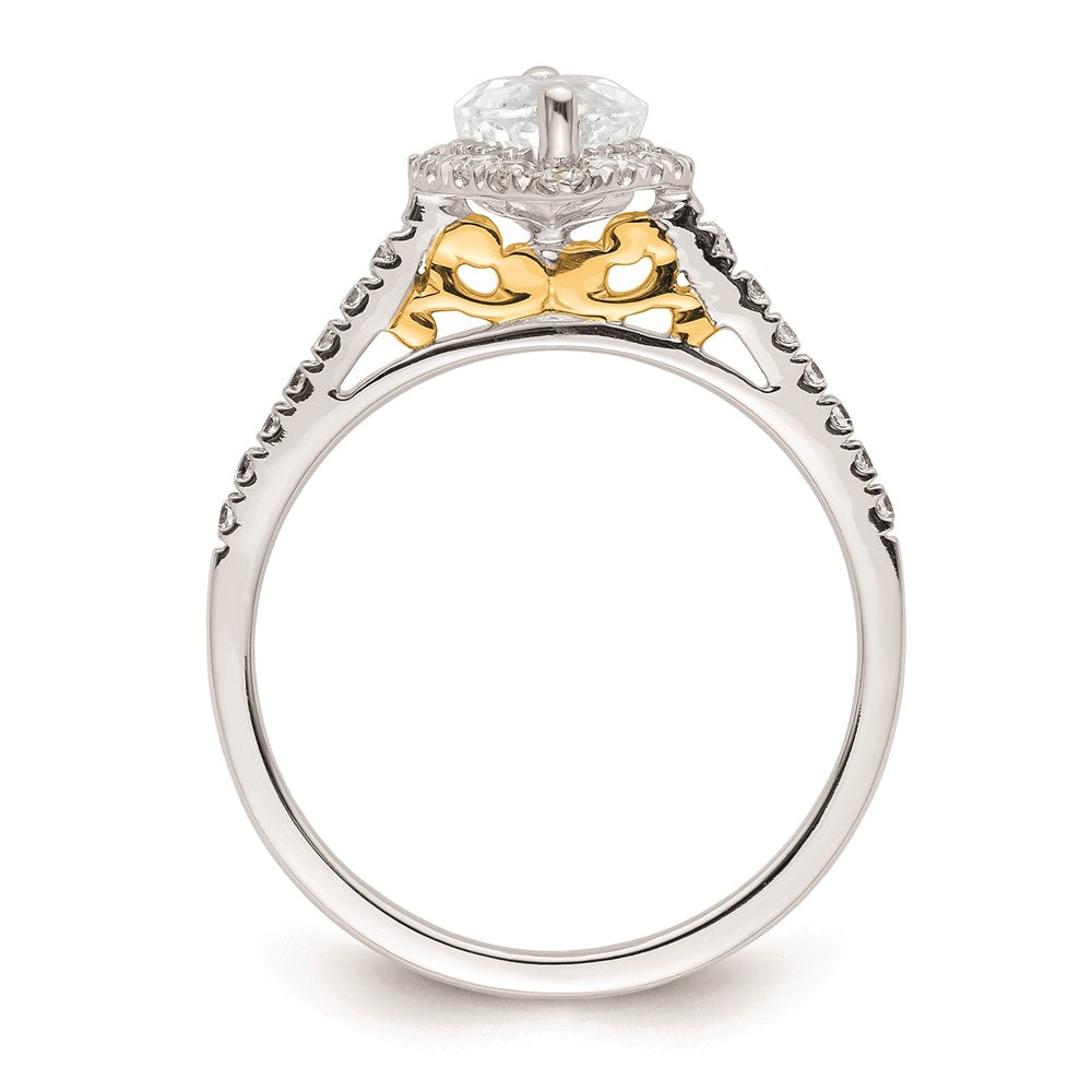 1.50ct. CZ Solid Real 14ktt Marquise Halo Engagement Ring