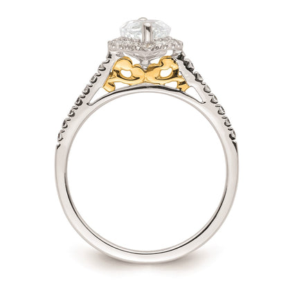 1.50ct. CZ Solid Real 14ktt Marquise Halo Engagement Ring