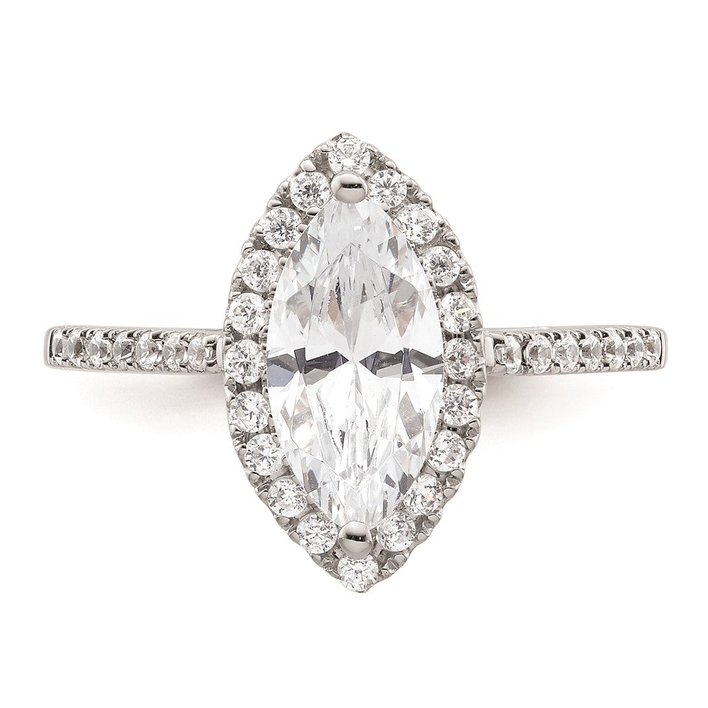 1.50ct. CZ Solid Real 14ktt Marquise Halo Engagement Ring