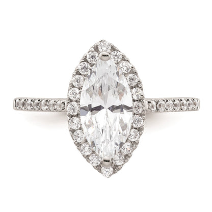 1.50ct. CZ Solid Real 14ktt Marquise Halo Engagement Ring