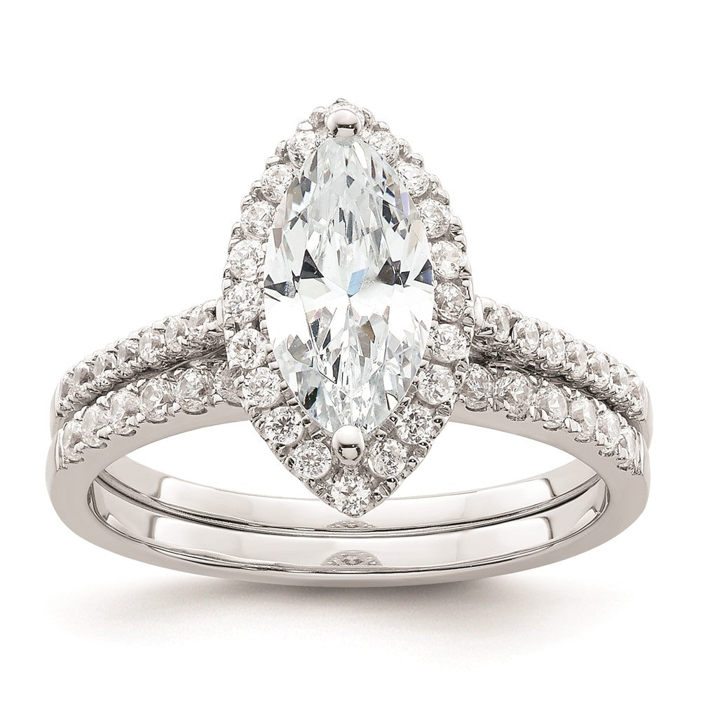 1.50ct. CZ Solid Real 14ktt Marquise Halo Engagement Ring