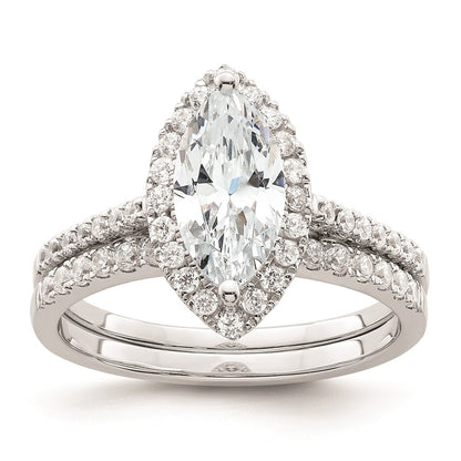 1.50ct. CZ Solid Real 14ktt Marquise Halo Engagement Ring
