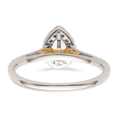 0.50ct. CZ Solid Real 14ktt Pear Halo Engagement Ring