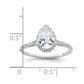 1.50ct. CZ Solid Real 14ktt Pear Halo Engagement Ring