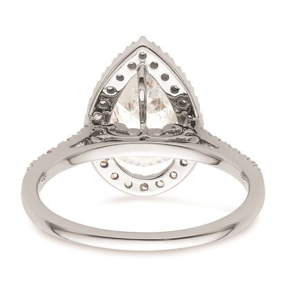 2.00ct. CZ Solid Real 14K White Gold Pear Halo Engagement Ring