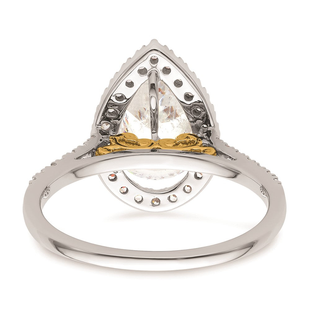2.00ct. CZ Solid Real 14ktt Pear Halo Engagement Ring