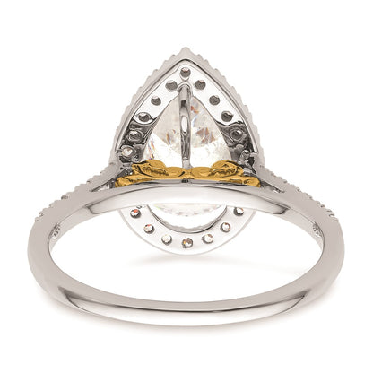 2.00ct. CZ Solid Real 14ktt Pear Halo Engagement Ring
