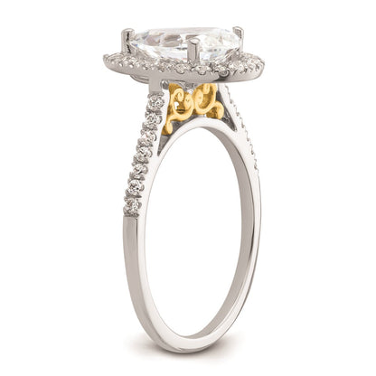 2.00ct. CZ Solid Real 14ktt Pear Halo Engagement Ring