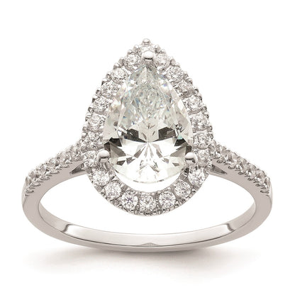 2.00ct. CZ Solid Real 14ktt Pear Halo Engagement Ring