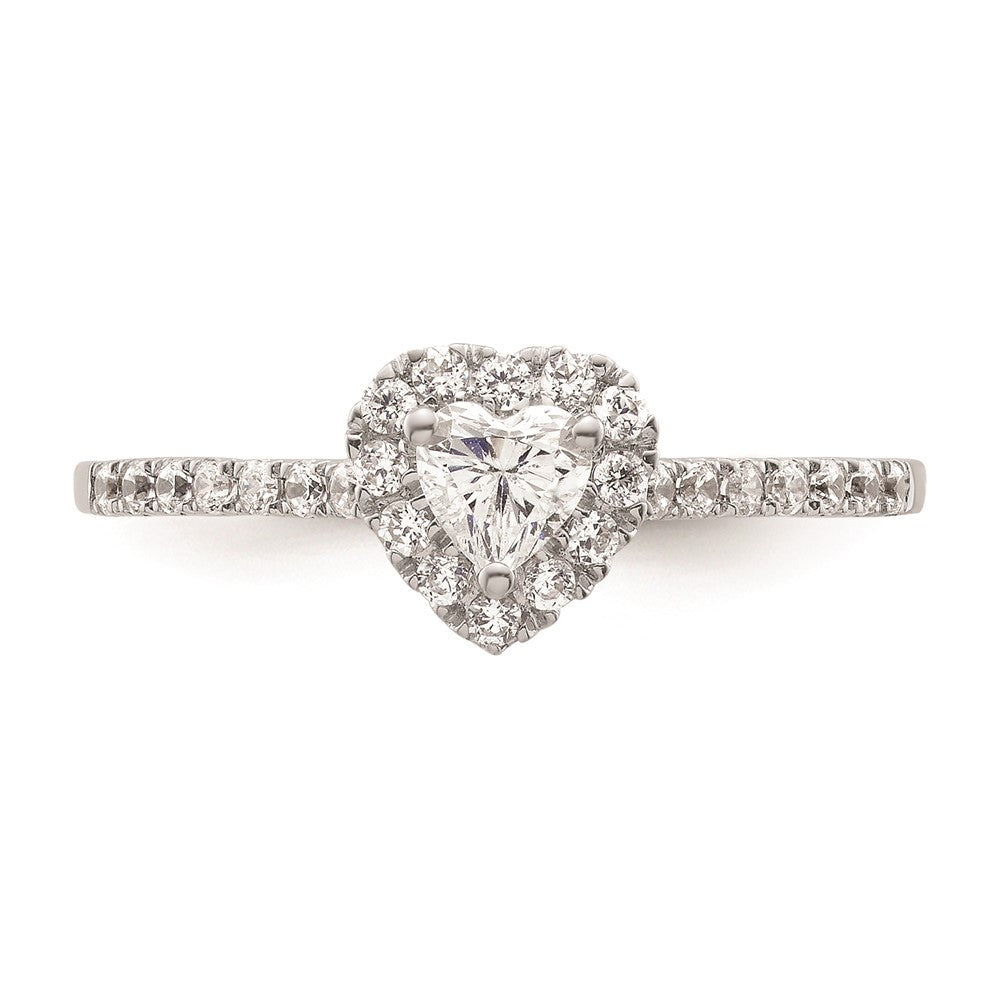 0.25ct. CZ Solid Real 14ktt Heart Halo Engagement Ring