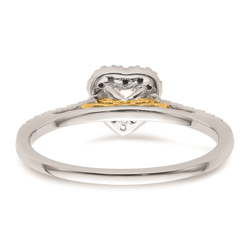 0.25ct. CZ Solid Real 14ktt Heart Halo Engagement Ring
