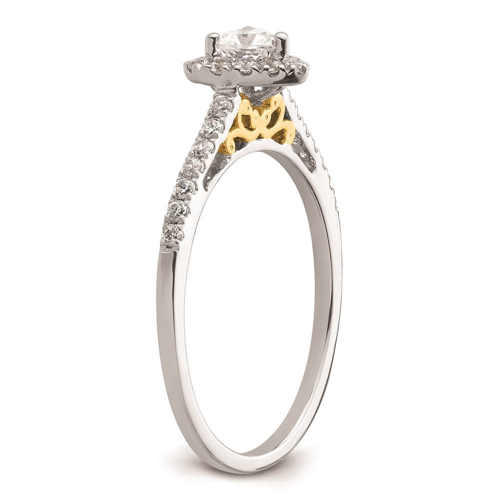 0.25ct. CZ Solid Real 14ktt Heart Halo Engagement Ring