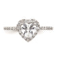 0.50ct. CZ Solid Real 14K White Gold Heart Halo Engagement Ring