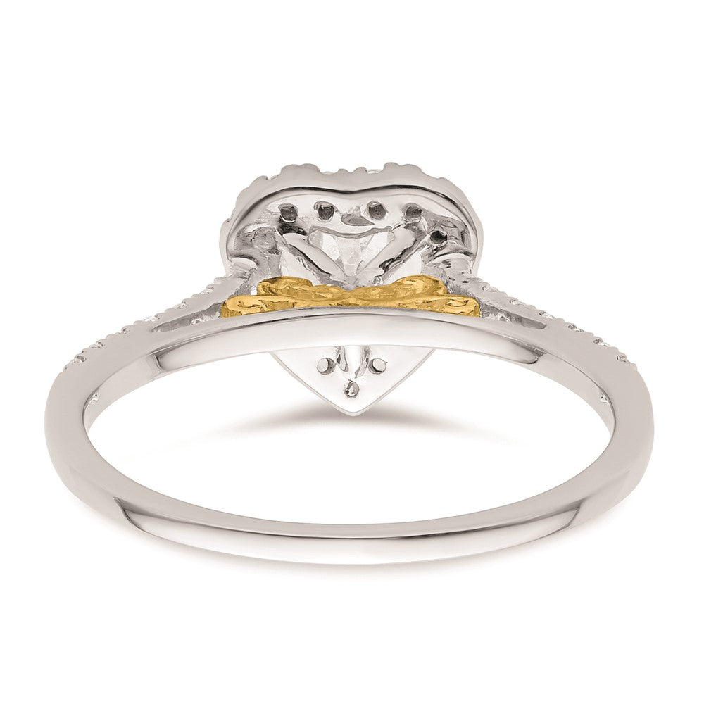 0.50ct. CZ Solid Real 14ktt Heart Halo Engagement Ring