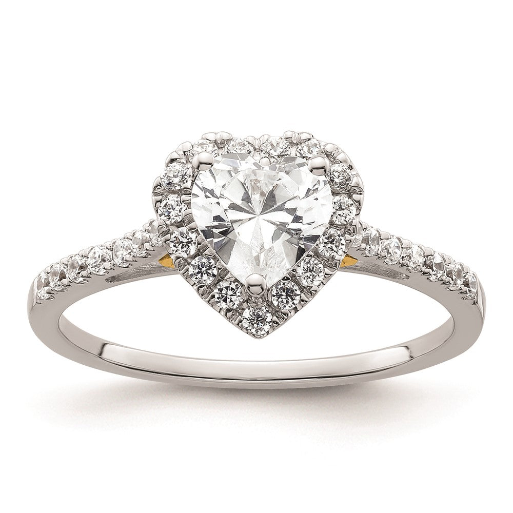 0.50ct. CZ Solid Real 14ktt Heart Halo Engagement Ring