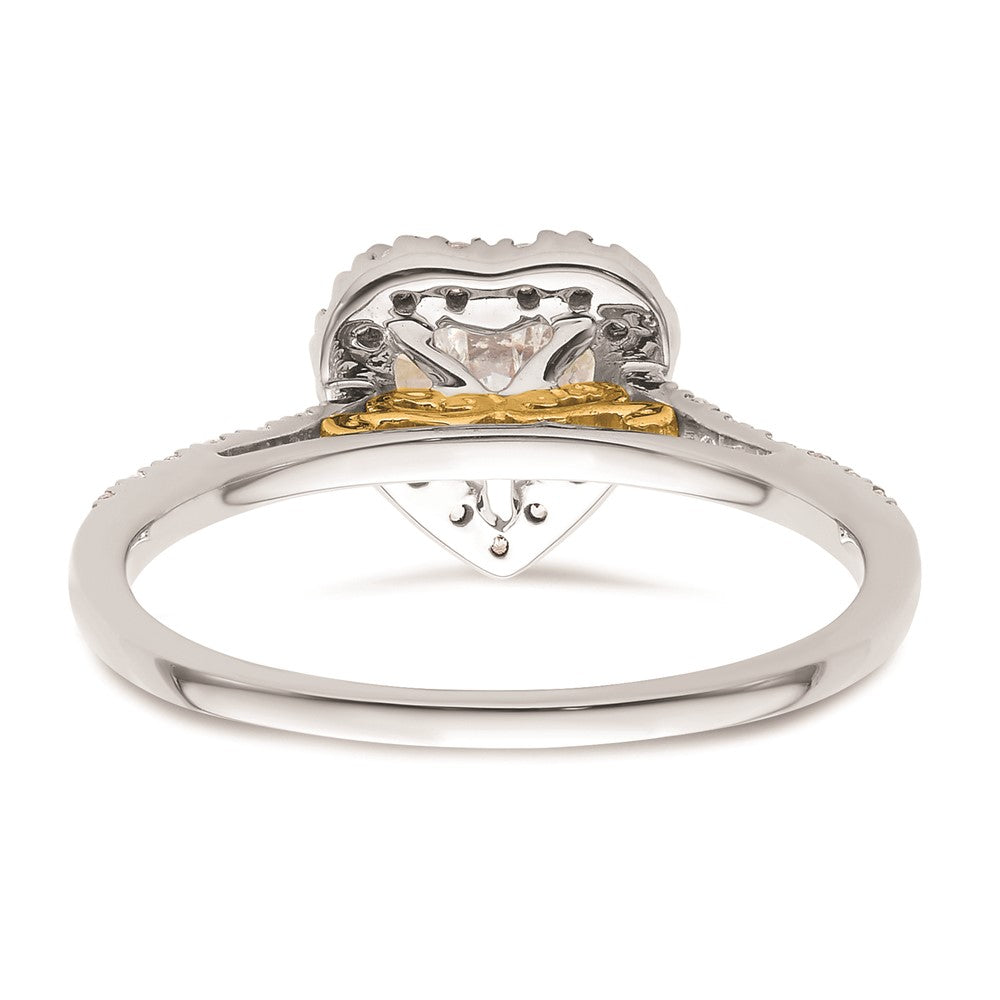 0.75ct. CZ Solid Real 14ktt Heart Halo Engagement Ring