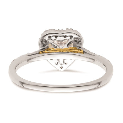 0.75ct. CZ Solid Real 14ktt Heart Halo Engagement Ring