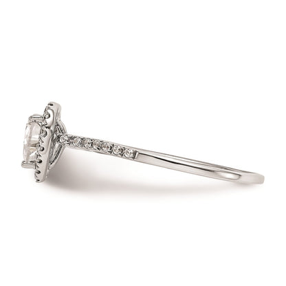 1.00ct. CZ Solid Real 14K White Gold Heart Halo Engagement Ring