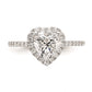1.00ct. CZ Solid Real 14K White Gold Heart Halo Engagement Ring