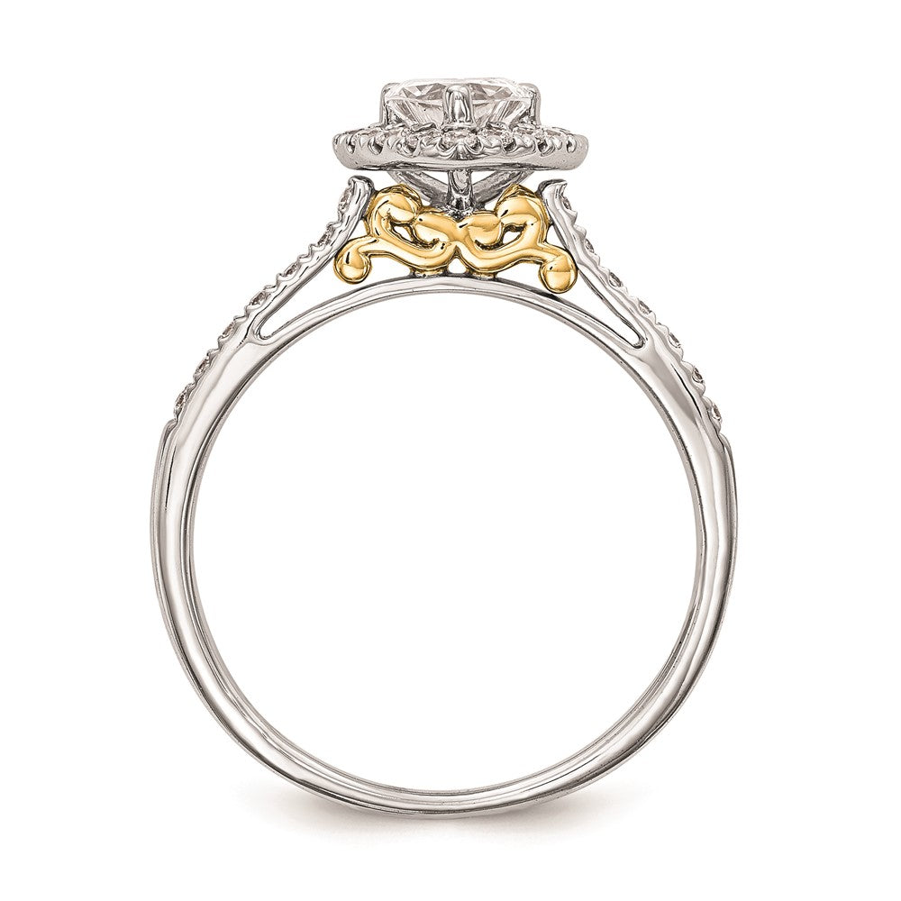 1.00ct. CZ Solid Real 14ktt Heart Halo Engagement Ring