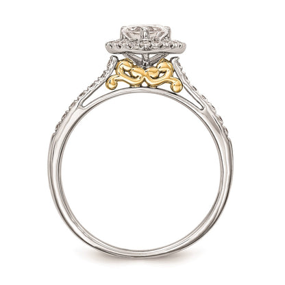 1.00ct. CZ Solid Real 14ktt Heart Halo Engagement Ring