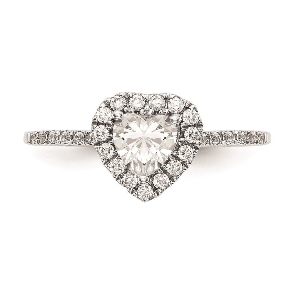 1.00ct. CZ Solid Real 14ktt Heart Halo Engagement Ring