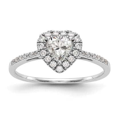1.00ct. CZ Solid Real 14k Rose Heart Halo Engagement Ring