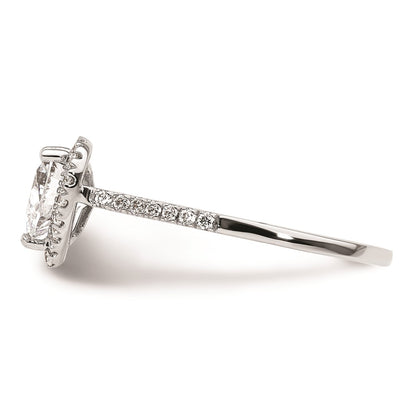 1.50ct. CZ Solid Real 14K White Gold Heart Halo Engagement Ring