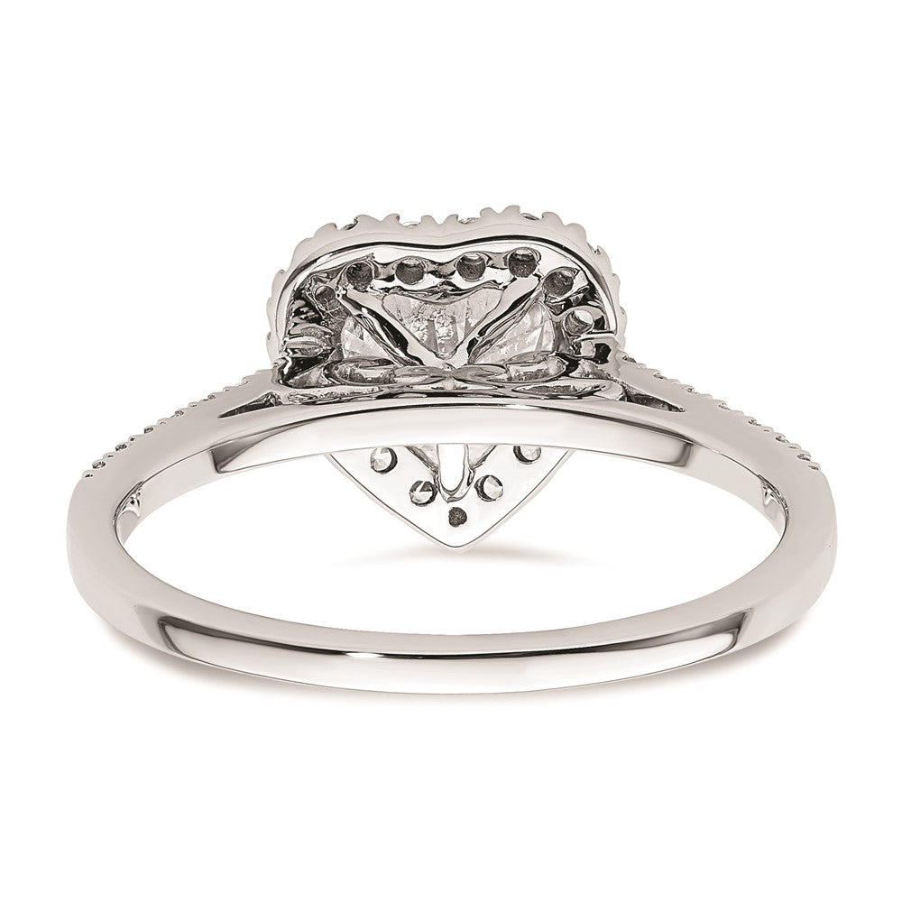 1.50ct. CZ Solid Real 14K White Gold Heart Halo Engagement Ring