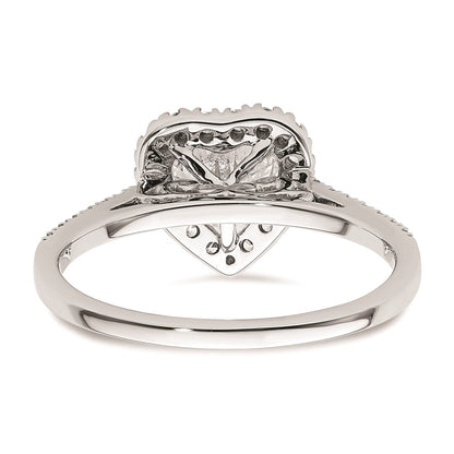 1.50ct. CZ Solid Real 14K White Gold Heart Halo Engagement Ring