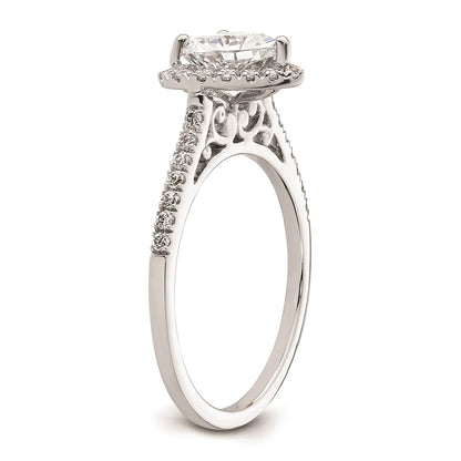 1.50ct. CZ Solid Real 14K White Gold Heart Halo Engagement Ring