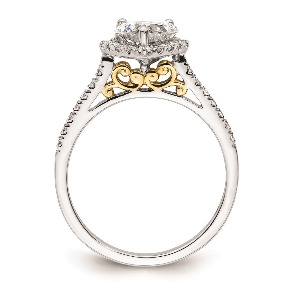 1.50ct. CZ Solid Real 14ktt Heart Halo Engagement Ring