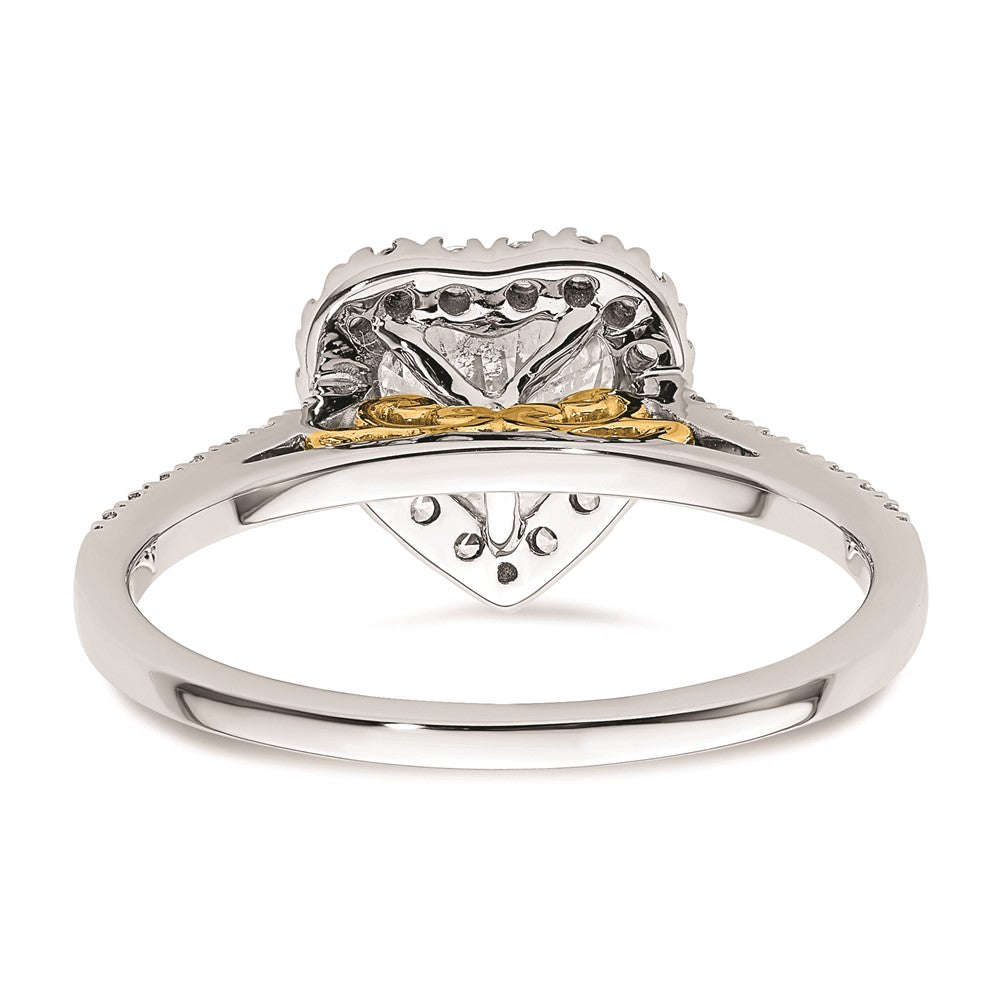 1.50ct. CZ Solid Real 14ktt Heart Halo Engagement Ring