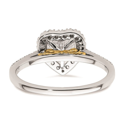 1.50ct. CZ Solid Real 14ktt Heart Halo Engagement Ring