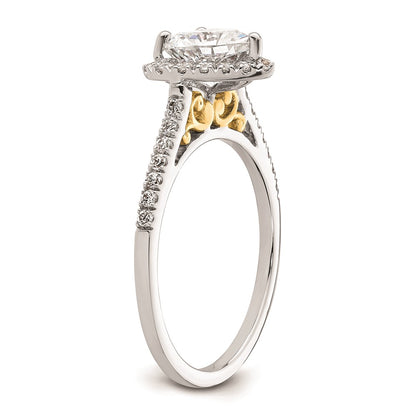 1.50ct. CZ Solid Real 14ktt Heart Halo Engagement Ring