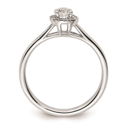 0.25ct. CZ Solid Real 14K White Gold Round Halo Split Shank Engagement Ring