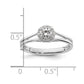 0.25ct. CZ Solid Real 14K White Gold Round Halo Split Shank Engagement Ring