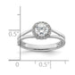 0.50ct. CZ Solid Real 14K White Gold Round Halo Split Shank Engagement Ring