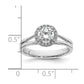 0.75ct. CZ Solid Real 14K White Gold Round Halo Split Shank Engagement Ring