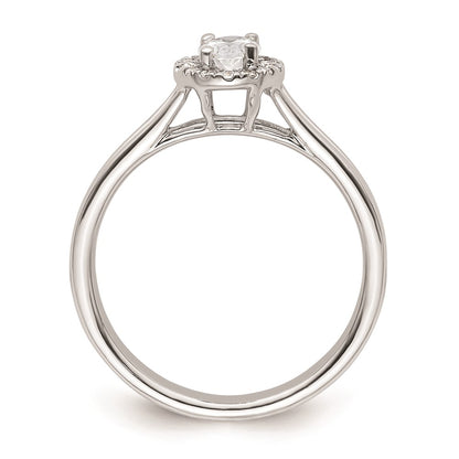 0.50ct. CZ Solid Real 14K White Gold Oval Halo Split Shank Engagement Ring