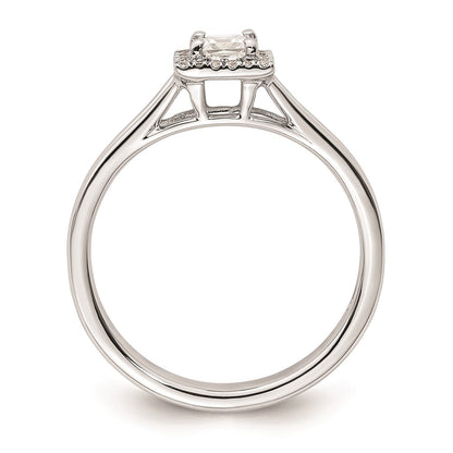 0.25ct. CZ Solid Real 14K White Gold Princess Halo Split Shank Engagement Ring