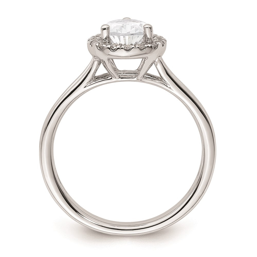 1.25ct. CZ Solid Real 14K White Gold Pear Halo Split Shank Engagement Ring