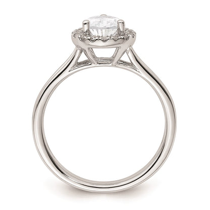 1.25ct. CZ Solid Real 14K White Gold Pear Halo Split Shank Engagement Ring