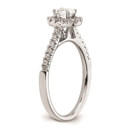 0.37ct. CZ Solid Real 14K White Gold Oval Halo Engagement Ring