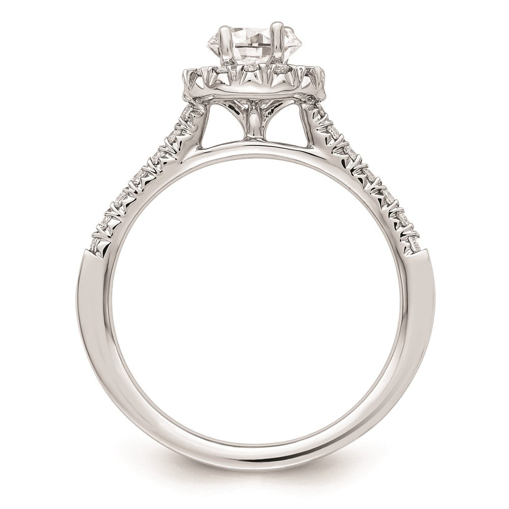 0.50ct. CZ Solid Real 14K White Gold Oval Halo Engagement Ring